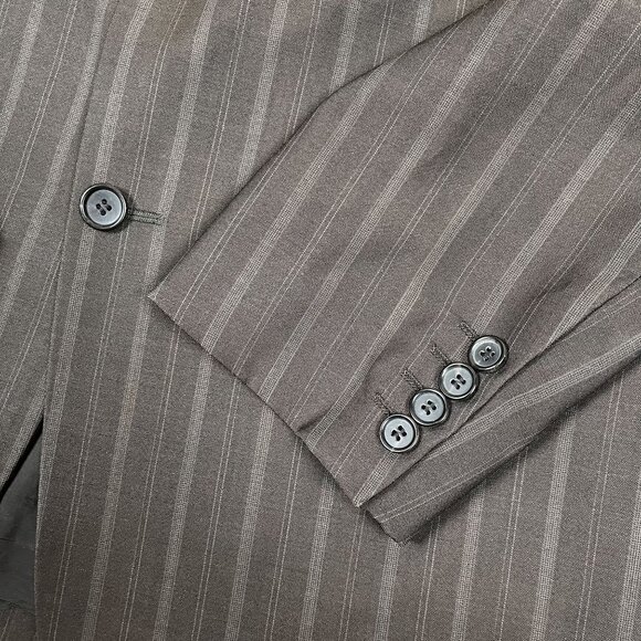 VTG Hugo Boss Wool Brown Pinstripe Sports Coat Blazer Size 44R - Picture 7 of 7